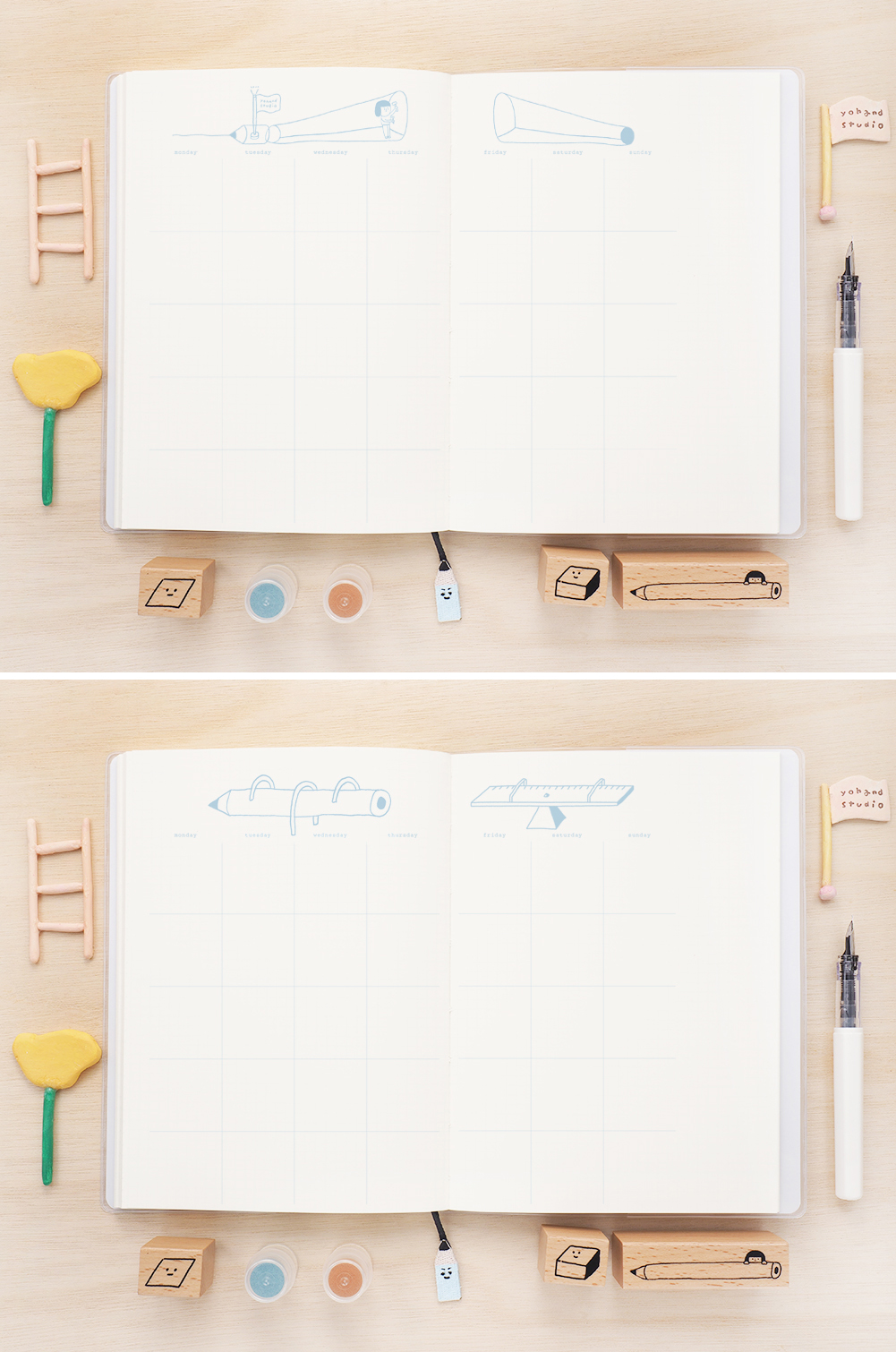 Three Pencils - Schedule book - D - Notebooks & Journals - Paper White